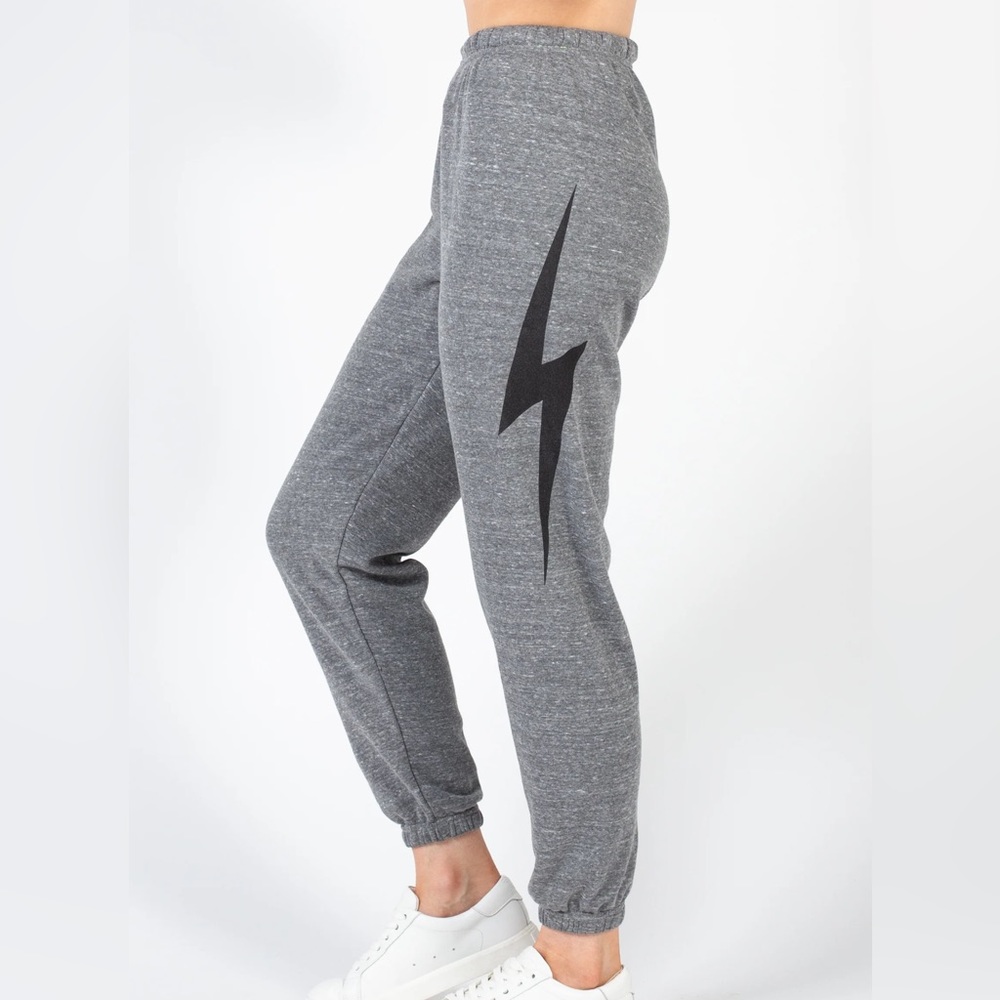 NWT Aviator nation bolt Heather grey sweats size M